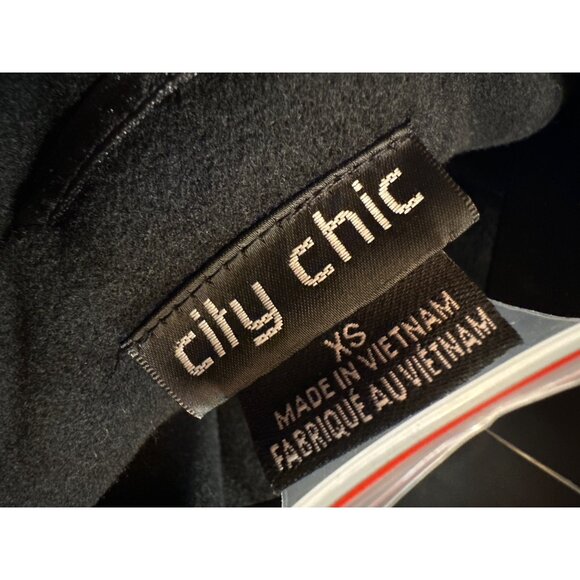 City Chic Plus Size Sassy Military Winter Long Pea Coat Black Plus Size 16 - Picture 5 of 5